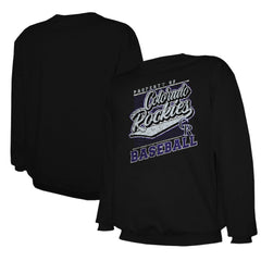 Black Colorado Rockies Stitches Lightweight Crew Sweatshirt