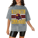 Gameday Couture Women's Oversized Mini Rhinestone Classic T-Shirt - Washington Commanders T-shirts