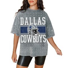 Gameday Couture Women's Oversized Mini Rhinestone Classic T-Shirt - Dallas Cowboys T-shirts