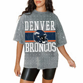 Gameday Couture Women's Oversized Mini Rhinestone Classic T-Shirt - Denver Broncos T-shirts