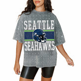 Gameday Couture Women's Oversized Mini Rhinestone Classic T-Shirt - Seattle Seahawks T-shirts