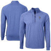 Heather Blue Kansas City Royals Cutter & Buck Adapt Eco Knit Heather Quarter-Zip Pullover Top