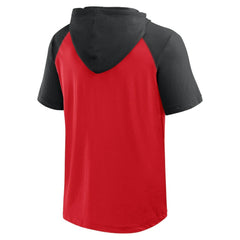 NHL Chicago Blackhawks Logo Athletic Prime Raglan Short Sleeve Pullover Hoodie
