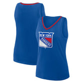NHL New York Rangers Logo Athletic Women's Stellar Win V-Neck Tank Top
