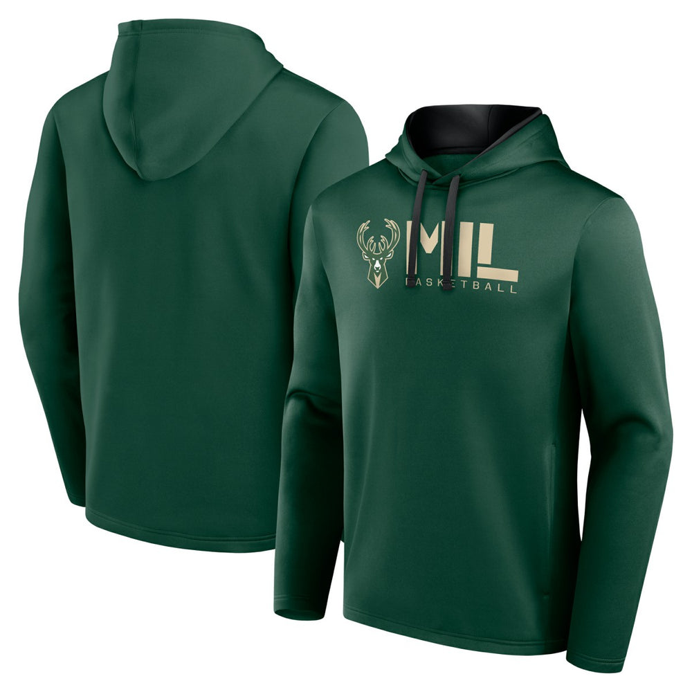 Milwaukee Bucks Logo Athletic Head Start Pullover Hoodie