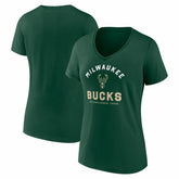Milwaukee Bucks Logo Athletic Women's Unrivaled V-Neck T-Shirt