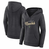 Milwaukee Bucks Logo Athletic Women's Triumphant V-Neck Pullover Hoodie