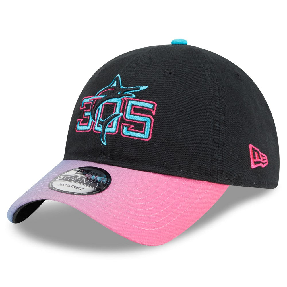 Black/Pink Miami Marlins New Era 2025 City Connect 9TWENTY Adjustable Hat
