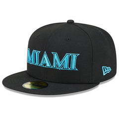 Black Miami Marlins New Era 2025 City Connect 59FIFTY Fitted Hat