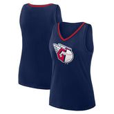 Navy Cleveland Guardians Logo Athletic Women's Stellar Win V-Neck Tank Top