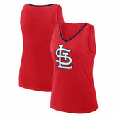 Red St. Louis Cardinals Logo Athletic Women's Stellar Win V-Neck Tank Top