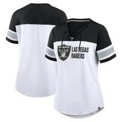 Women's Athena Lace-Up V-Neck T-Shirt - Las Vegas Raiders T-shirts