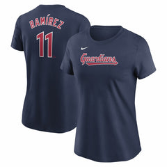 Navy José Ramírez Cleveland Guardians Nike Women's Cooperstown Collection Fuse Name & Number T-Shirt