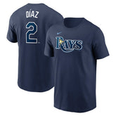 Navy Yandy Diaz Tampa Bay Rays Nike Fuse Name & Number T-Shirt