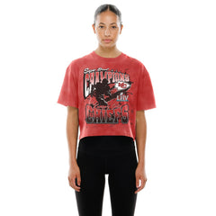 Women's Cropped Boxy Sport Classics Mineral Wash T-Shirt - Kansas City Chiefs T-shirts