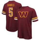 Jayden Daniels Majestic Threads Name & Number Oversize Fit T-Shirt - Washington Commanders T-shirts