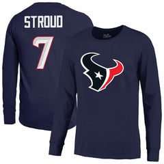 C.J. Stroud Majestic Threads Name & Number Non-Distressed Long Sleeve T-Shirt - Houston Texans T-shirts