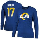 Puka Nacua Majestic Threads Women's Player Name & Number Long Sleeve T-Shirt - Los Angeles Rams T-shirts
