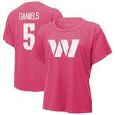 Jayden Daniels Majestic Threads Women's Name & Number T-Shirt - Washington Commanders T-shirts