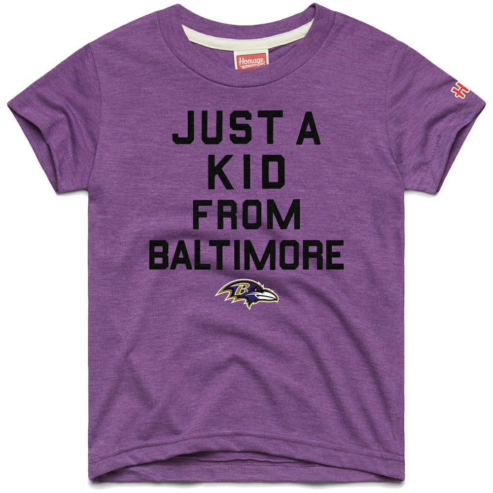 Homage Youth Just a Kid Tri-Blend T-Shirt - Baltimore Ravens T-shirts