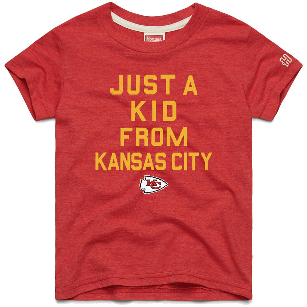 Homage Youth Just a Kid Tri-Blend T-Shirt - Kansas City Chiefs T-shirts