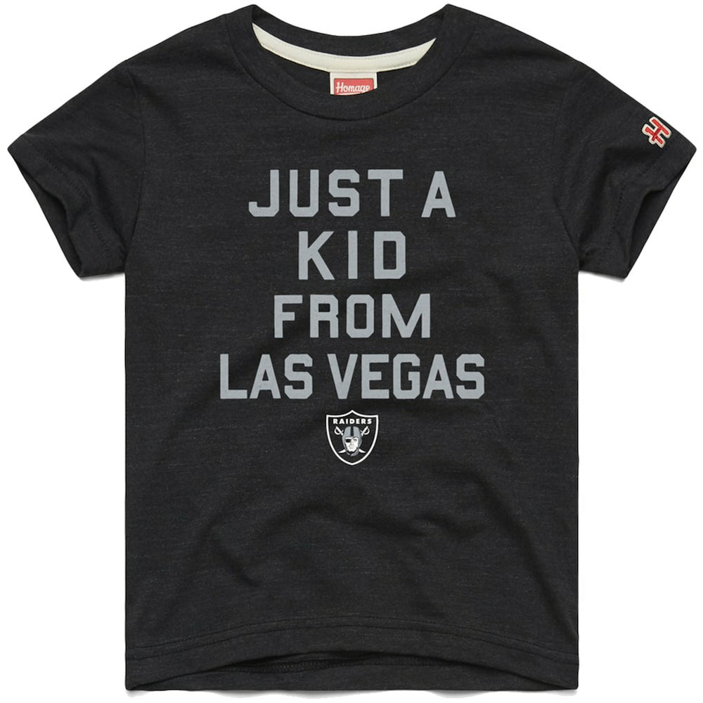 Homage Youth Just a Kid Tri-Blend T-Shirt - Las Vegas Raiders T-shirts