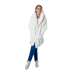 The Best Lounger in the World By Jill Martin Boston Celtics Unisex Cream Oversized Open-Front Hoodie Sweater on sale