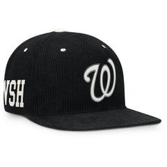 Black Washington Nationals Nike Pro Corduroy Structured Snapback Hat