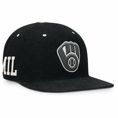 Black Milwaukee Brewers Nike Pro Corduroy Structured Snapback Hat