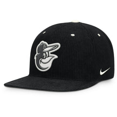 Black Baltimore Orioles Nike Pro Corduroy Structured Snapback Hat