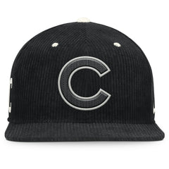 Black Chicago Cubs Nike Pro Corduroy Structured Snapback Hat