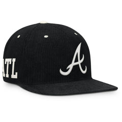 Black Atlanta Braves Nike Pro Corduroy Structured Snapback Hat