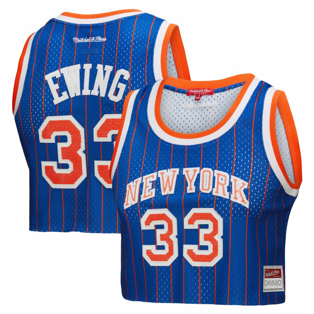 Mitchell & Ness Patrick Ewing New York Knicks x DANNIJO Women's Fashion Cropped Basketball Jersey