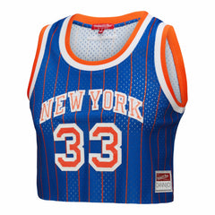 Mitchell & Ness Patrick Ewing New York Knicks x DANNIJO Women's Fashion Cropped Basketball Jersey
