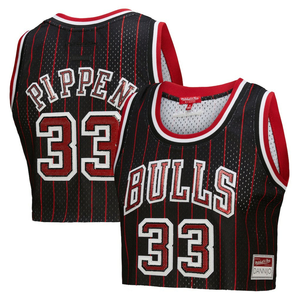 Mitchell & Ness Scottie Pippen Chicago Bulls x DANNIJO Women's Fashion Cropped Basketball Jersey sale