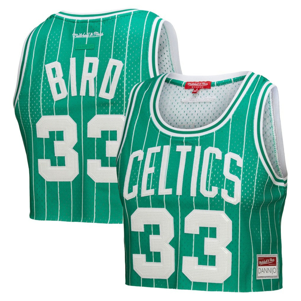 Mitchell & Ness Larry Bird Boston Celtics x DANNIJO Women's Fashion Cropped Basketball Jersey