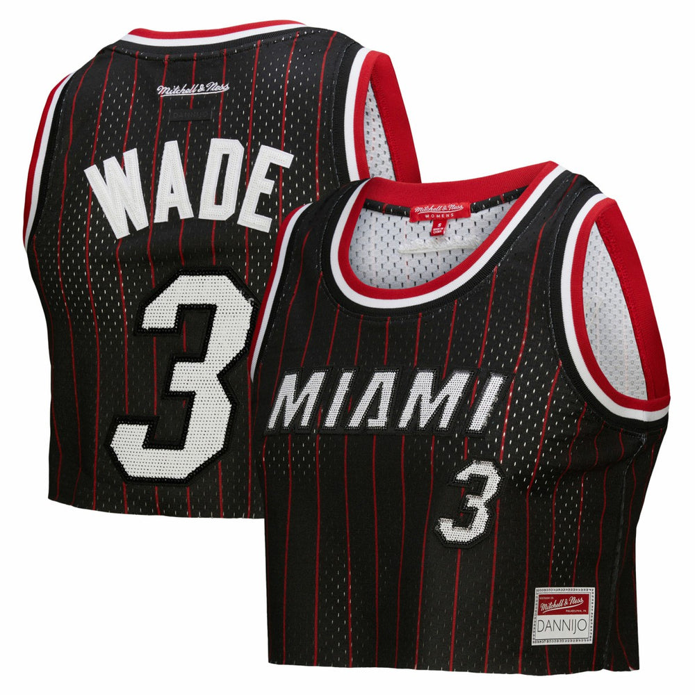 Mitchell & Ness Dwyane Wade Miami Heat x DANNIJO Women's Fashion Cropped Basketball Jersey