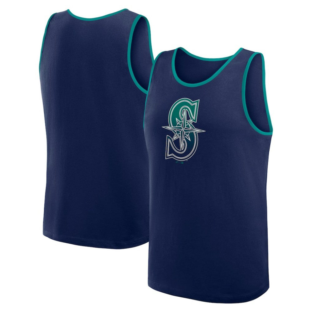 Navy Seattle Mariners Logo Athletic Unmatched Success Tank Top