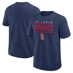 Heather Navy St. Louis Cardinals Logo Athletic Top Notch T-Shirt