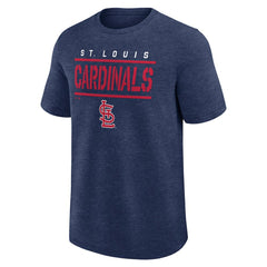Heather Navy St. Louis Cardinals Logo Athletic Top Notch T-Shirt