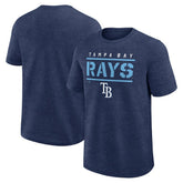 Heather Navy Tampa Bay Rays Logo Athletic Top Notch T-Shirt