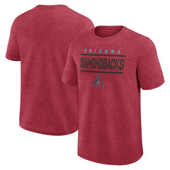 Heather Red Arizona Diamondbacks Logo Athletic Top Notch T-Shirt