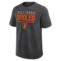 Heather Charcoal Baltimore Orioles Logo Athletic Top Notch T-Shirt