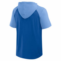 Royal Kansas City Royals Logo Athletic Prime Raglan Short Sleeve Hoodie T-Shirt