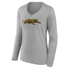 Women's Classic Logo Long Sleeve V-Neck T-Shirt - Jacksonville Jaguars T-shirts