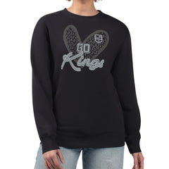 NHL Los Angeles Kings G-III 4Her by Carl Banks Women's Animal Print Heart Fleece Pullover Sweatshirt