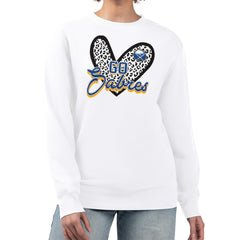 NHL Buffalo Sabres G-III 4Her by Carl Banks Women's Animal Print Heart Fleece Pullover Sweatshirt