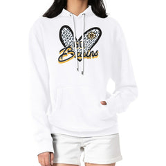 NHL Boston Bruins G-III 4Her by Carl Banks Women's Animal Print Heart Fleece Pullover Hoodie