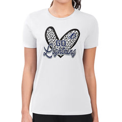 NHL Tampa Bay Lightning G-III 4Her by Carl Banks Women's Super-Slim Fit Lightweight Animal Print Heart T-Shirt