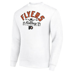 NHL Philadelphia Flyers Starter Stick And Puck Logo Fleece Pullover Sweatshirt